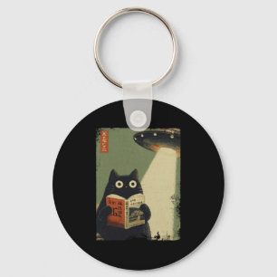 Vintage Japanse Kat Boek Liefhebbers Ufo Alien Ont Sleutelhanger