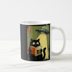 Vintage Japanse Kat Boekliefhebbers UFO Alien Koffiemok