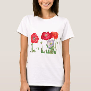 Vintage Japanse Klaproos Botanische Kunst 1917 T-shirt