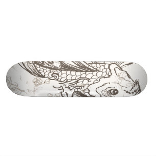 vintage Japanse koi vissen kunst Skateboard
