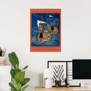 Vintage Japanse Lucky Treasure Ship G.A. Audsley Poster