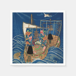 Vintage Japanse Lucky Treasure Ship G.A. Audsley Servet