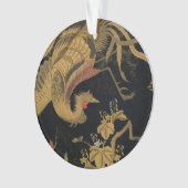 Vintage Japanse Phoenix Gold Black Bird Ornament (voorkant)