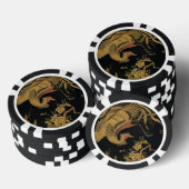 Vintage Japanse Phoenix Gold Black Bird Poker Chips (Opstapeling)