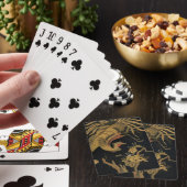 Vintage Japanse Phoenix Gold Black Bird Pokerkaarten (Insitu)