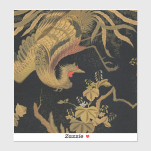 Vintage Japanse Phoenix Gold Black Bird Sticker