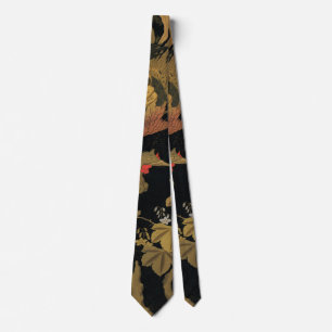 Vintage Japanse Phoenix Gold Black Bird Stropdas