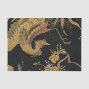 Vintage Japanse Phoenix Gold Black Bird Tissuepapier