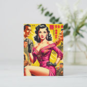 Vintage Japanse pulp vrouw Briefkaart (Staand voorkant)