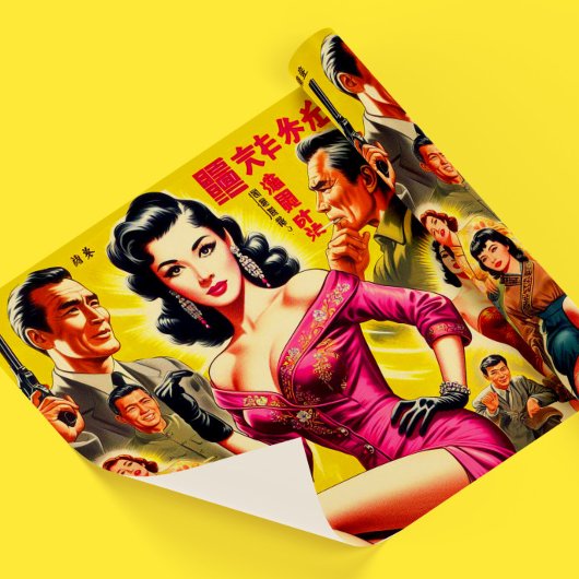 Vintage Japanse pulp vrouw Cadeaupapier