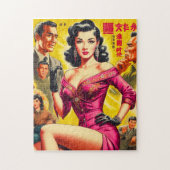 Vintage Japanse pulp vrouw Legpuzzel (Verticaal)