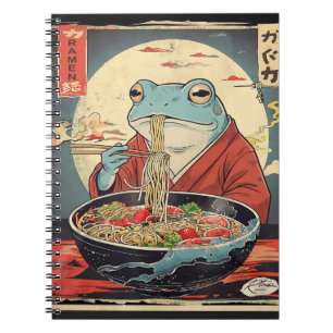 Vintage Japanse Ramen Kikker  Notitieboek voor ani