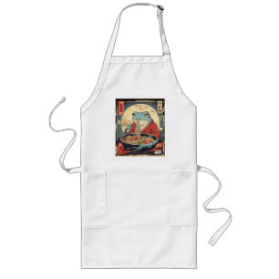 Vintage Japanse Ramen Kikker voor Noedel liefhebbe Lang Schort