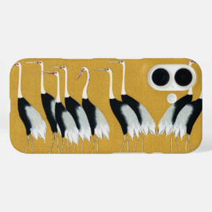 Vintage Japanse Rode Kroonkraan Goud Kunst iPhone 16 Hoesje