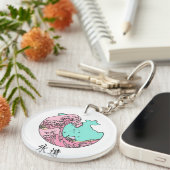 Vintage Japanse Roze Golf  Sleutelhanger (Voorkant Rechts)