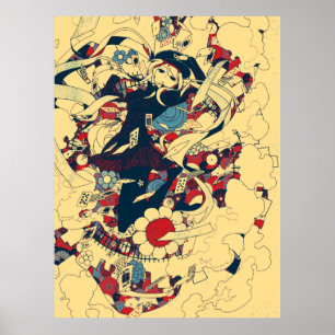 Vintage Japanse Rozen kleinhandel grafische kunst Poster