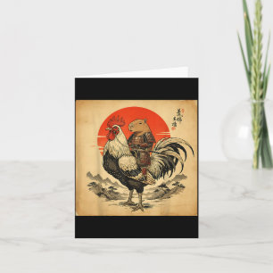 Vintage Japanse Samoerai Capybara Haan Kip  Kaart