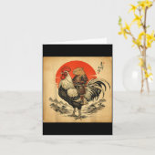 Vintage Japanse Samoerai Capybara Haan Kip  Kaart (Gele Bloem)