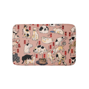 Vintage Japanse Ukiyo-e kattenpatroon: Kuniyoshi Badmat