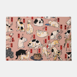 Vintage Japanse Ukiyo-e kattenpatroon: Kuniyoshi Deurmat
