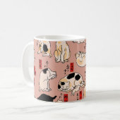 Vintage Japanse Ukiyo-e kattenpatroon: Kuniyoshi Koffiemok (Voorkant links)