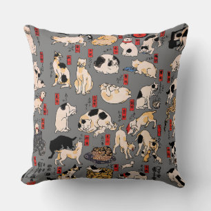 Vintage Japanse Ukiyo-e kattenpatroon: Kuniyoshi Kussen