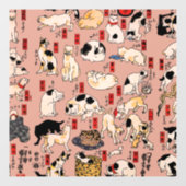 Vintage Japanse Ukiyo-e kattenpatroon: Kuniyoshi Raamsticker (Vel)