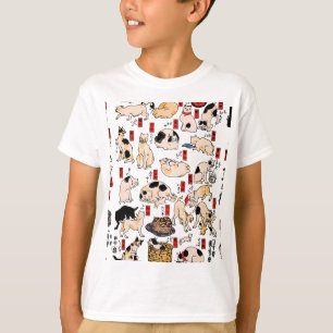 Vintage Japanse Ukiyo-e kattenpatroon: Kuniyoshi T-shirt