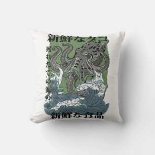 vintage Japanse viskunst Octopus Kussen