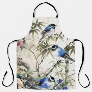 Vintage Japanse Vogel Bloesem Schort