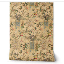 Vintage Japanse Vogels Olifant Boom Bloemmotief