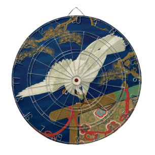 Vintage Japanse Witte Havik Kunst G.A. Audsley Dartbord