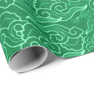 Vintage Japanse wolken, jade groen Cadeaupapier
