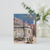 Vintage jaren 1890, Waterverf Tripoli Libië Briefkaart (Staand voorkant)