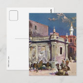 Vintage jaren 1890, Waterverf Tripoli Libië Briefkaart (Voorkant / Achterkant)