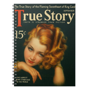 Vintage jaren 1930 True Story Magazine Hoesje Noti Notitieboek