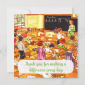 Vintage jaren 1940 Klaslokaal Bedankt Docent Kaart (Voorkant)