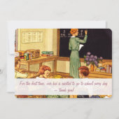 Vintage jaren 1940 Klaslokaal Bedankt Docent Kaart (Voorkant)