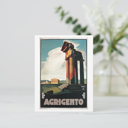 Vintage jaren 20 Agrigento Italiaans Briefkaart (Staand voorkant)