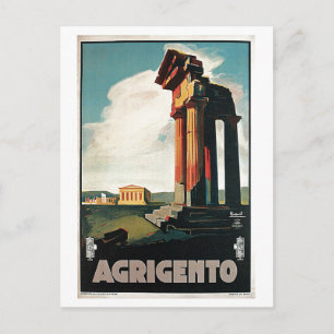 Vintage jaren 20 Agrigento Italiaans Briefkaart
