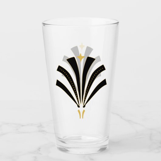 Vintage jaren '20 Art Deco Fan Glas (Voorkant)