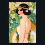 Vintage jaren '20 Art Deco Flapper Mooie Dame Poster<br><div class="desc">Een  1920 Art Deco Flapper illustratie van een mooie dame in de mode jurk van de tijdloze Art Deco tijdperk.</div>