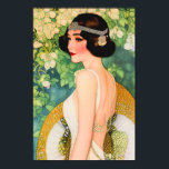 Vintage jaren '20 Art Deco Flapper Mooie Dame Poster<br><div class="desc">Een  1920 Art Deco Flapper illustratie van een mooie dame in de mode jurk van de tijdloze Art Deco tijdperk.</div>