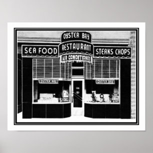 Vintage, jaren '40, restaurant Oyster Bay Poster