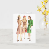 Vintage jaren '40Mode V2 Kaart (Gele Bloem)