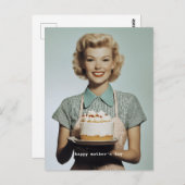 Vintage jaren '50 Huisvrouw Bakken Briefkaart (Voorkant / Achterkant)