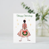 Vintage jaren 50 Kerstmeisje  Briefkaart (Staand voorkant)