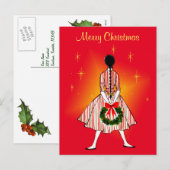 Vintage jaren 50 Kerstmeisje  Briefkaart (Voorkant / Achterkant)