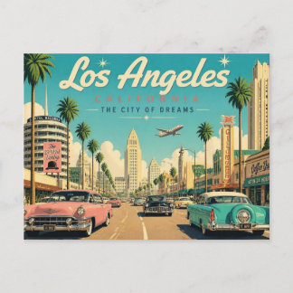 Vintage jaren 50 Los Angeles Retro Reis Briefkaart
