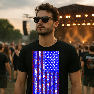 Vintage jaren 60 Amerikaanse vlag psychedelische k T-shirt